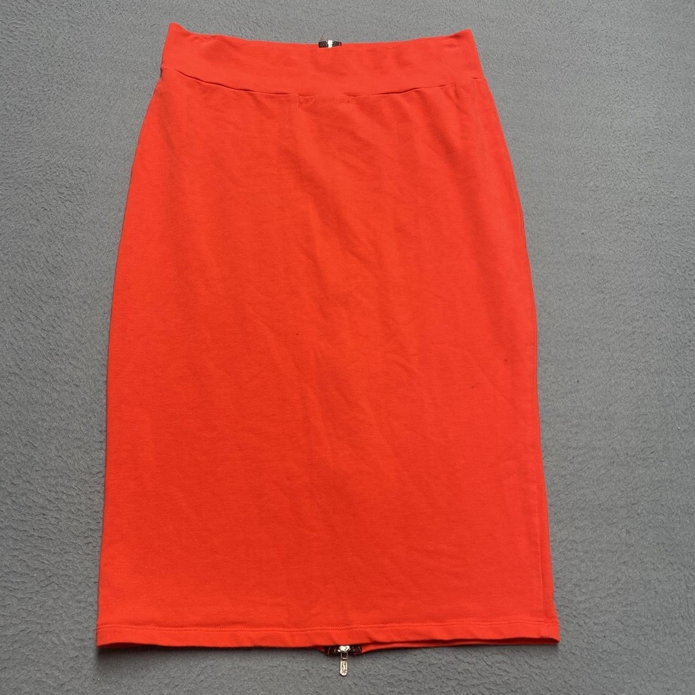 TOMSWARE Skirt Womens XL Red Knit Pencil‎ Zip Front Cotton Knee Length Casual - Picture 6 of 7